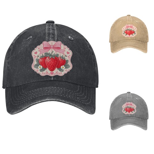 Strawberry pink bow - strawberry, baseball