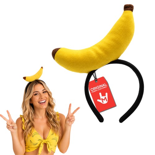 Yellow banana headband funny - headband,